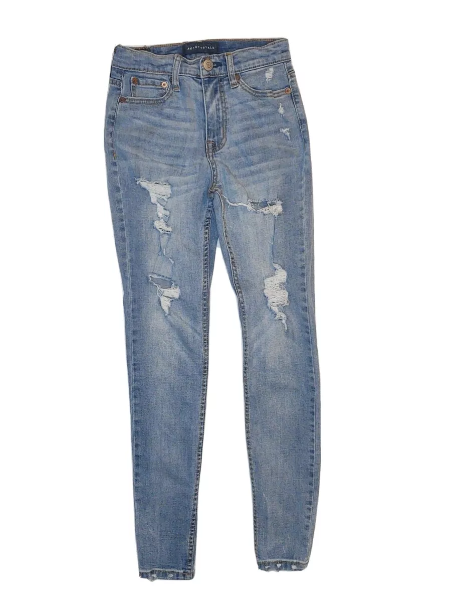 Aeropostale Aero Cheeky Jegging Sz 00 Stretch Distressed Destroyed