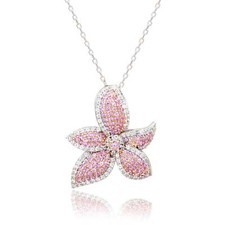 Suzy Levian Sterling Silver Pink Sapphire & D...
