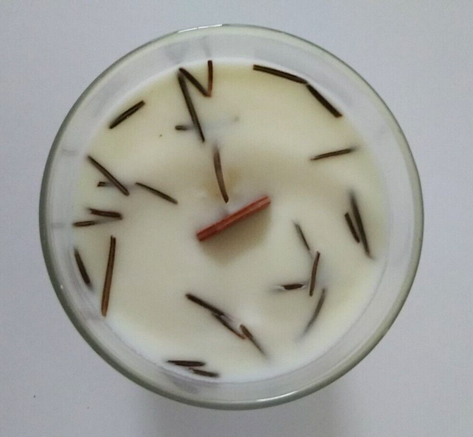 BEDROCK TREE FARM Fir Needle Natural 12oz Soy Candle Wood Wick XMAS