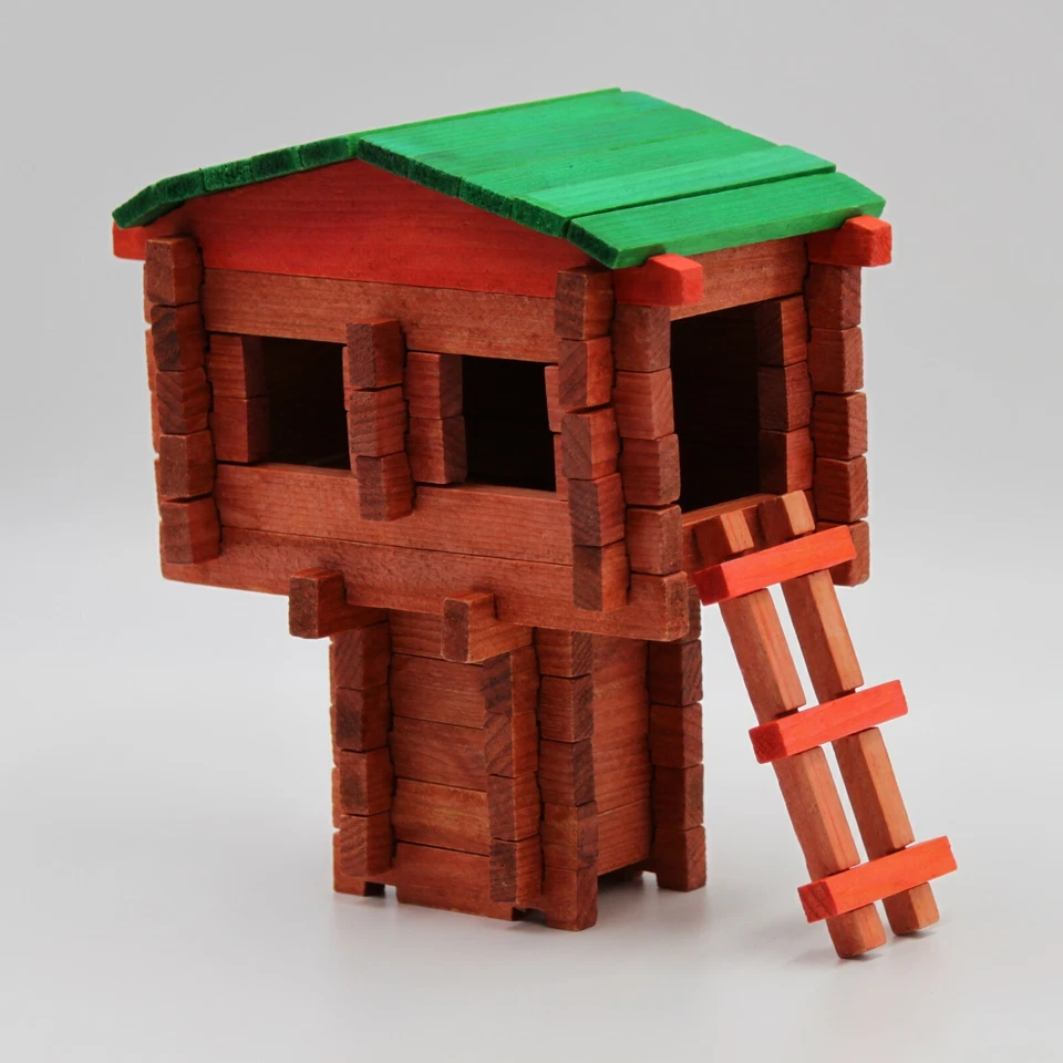 250 Piece Log Building Set Roy Toy Real Wooden Pieces Made In The USA - Image 4 of 4