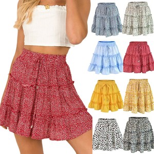 button front plaid skirt