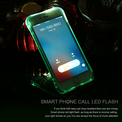 LED Flash Light Up Incoming Call Phone Case Soft TPU Cover For iPhone XS X 8 7 - Picture 2 of 24