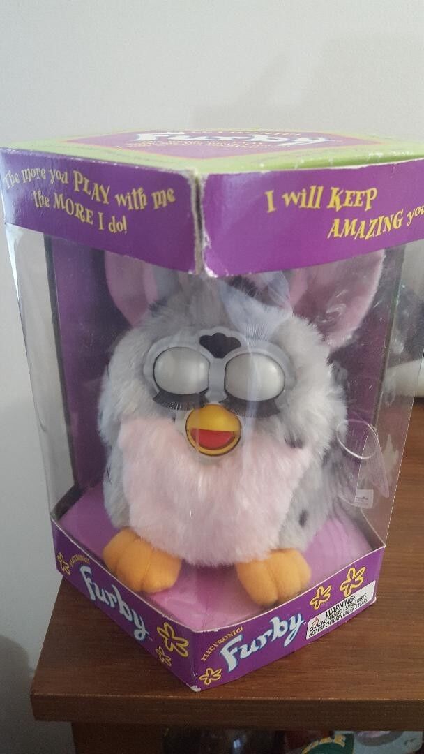 1998 Original FURBY by Tiger Electronics Pink Belly & Grey w 1998 Original FURBY by Tiger Electronics Pink Belly & Grey w