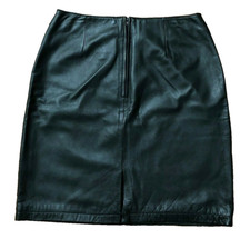 Vtg 90s Y2K Wilsons Leather Black high Waist Pencil Skirt Size 10 M Short