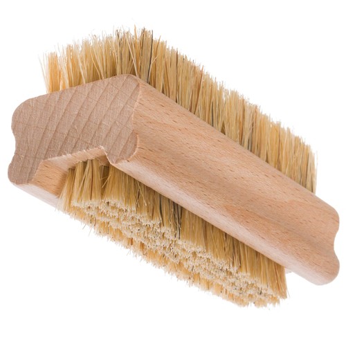Natural Pig Bristle Nail Brush with Untreated Beechwood Handle, 3-3/4-Inches - Picture 4 of 8