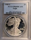 1988-S PROOF Silver American Eagle PCGS PF69  FREE SHIPPING