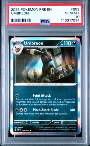 2025 POKEMON PRE EN-PRISMATIC EVOLUTIONS #059 UMBREON PSA 10 💎