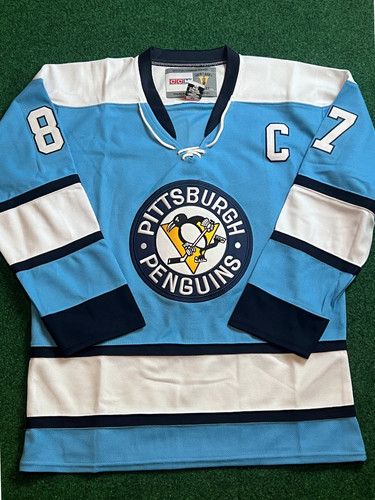 Sidney Crosby Pittsburgh Penguins Blue & White 1968-'71 CCM NHL Jersey