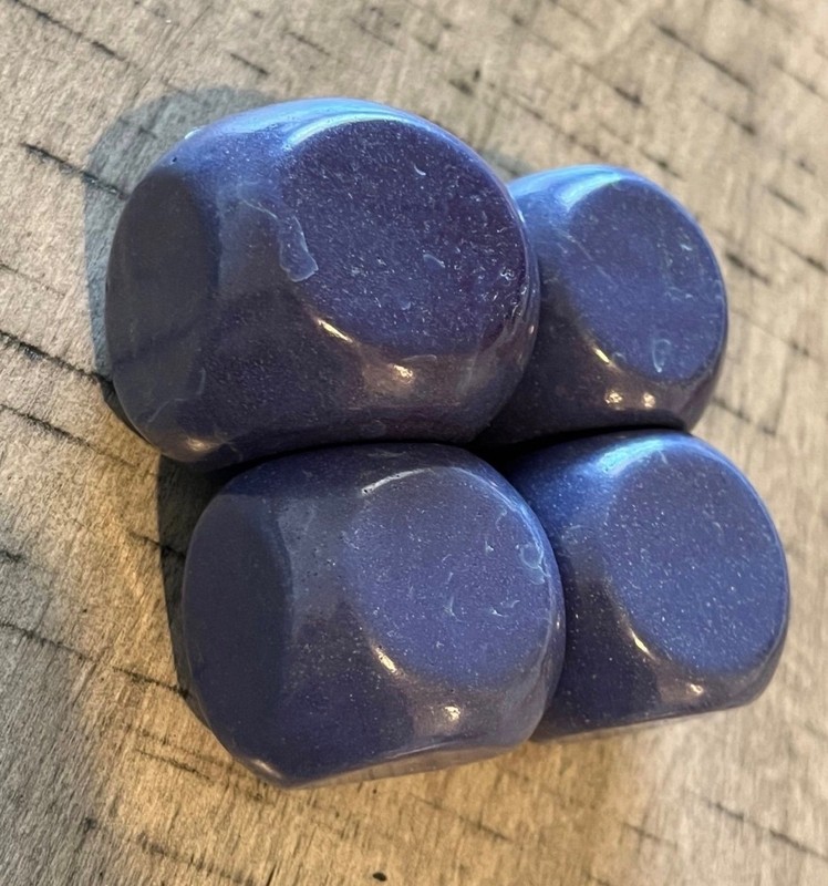 Odd blue purple rounded cube lot for dice or prayer beads 032024@