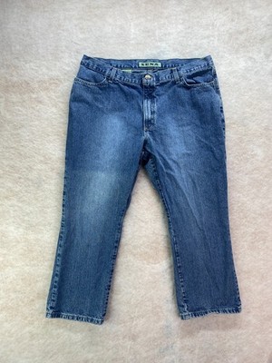 Zena Womens Plus Size 18W Medium Wash Mid Rise Back Seam Slit Crop Denim Jeans