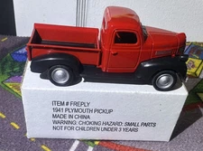 2002 Plymouth Daimler Chrysler 1941  Pickup Truck Red 1:43 Scale