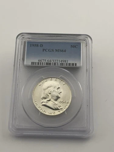 1958-D Franklin Silver Half Dollar PCGS MS64