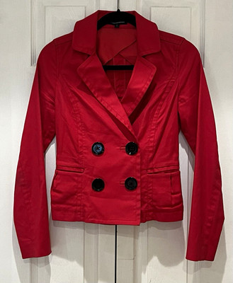 Express Design Studio Women's Red Double-Breasted 4-Button Blazer Size 2