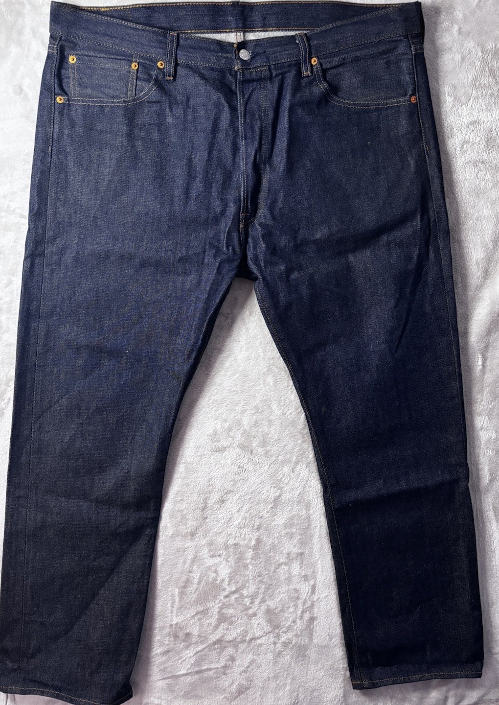 Levis 501 Jeans Mens 40x30 Dark Wash Straight Leg Button Denim Classic