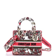 Christian Dior Lady D-Lite Bag Embroidered Canvas Medium