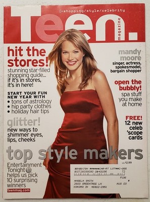 Teen Magazine DEC 2001/JAN 2002 Mandy Moore~Destiny's Child~Madonna~JLO~Y2K