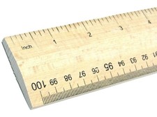 Wooden Rule 1 Meter Yard Stick Ruler Imperial  Metric Measurements mm cm inch...