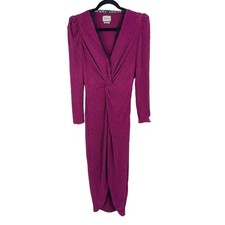 Saylor Dress Kiersey Puff Shoulder long sleeve purple X-Small XS 