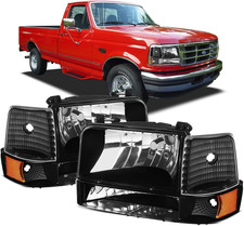 Headlights for 1992-1996 Ford F150 Bronco, LED Headlight Assembly for 92-97 F250