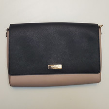 Kate Spade New York Black/Beige Colorblock Crossbody Bag Gold Hardware Zip