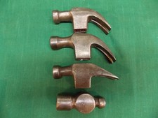 Lot of 4 vintage hammer heads. 3 Claw, 1 Ball peen