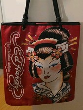 Vintage Ed Hardy Tote Bag „Geisha“ by Christian Audigier – Tattoo Art – 16 × 16