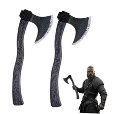 2pcs Plastic Viking Axe Costume Props,Fake Axe for Children Adult Black
