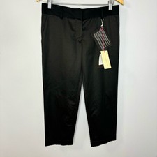 STELLA MCCARTNEY Pinstriped Cotton Blend Cuffed-Hem Cropped Pants EU 40 M