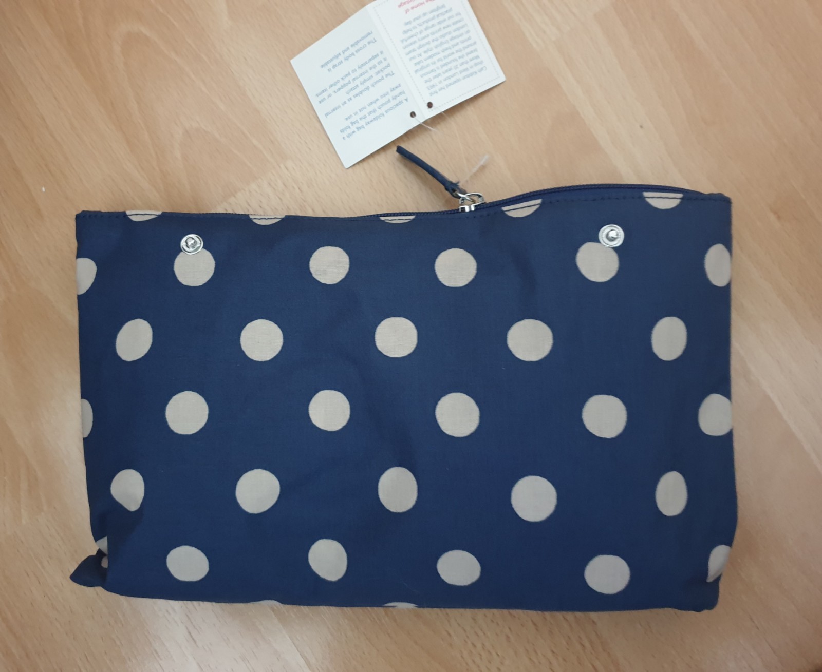 Cath Kidston Navy Button Spot Overnight Bag. Foldaway In Storage Pouch BNWT