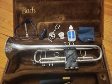 Cheap Bach Stradivarius 180S37 Silver Trumpet--Chem Cleaned, Serviced, Extras 