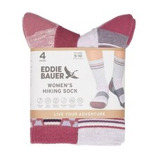 Eddie Bauer Women  s Hiking Tall Socks Sizes 5-10 in Purple Pinks 4 Pack