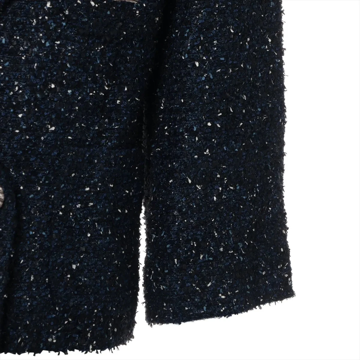 Chanel Coco Button P43 acrilico * giacca nylon 38 donna blu navy P43202V31513