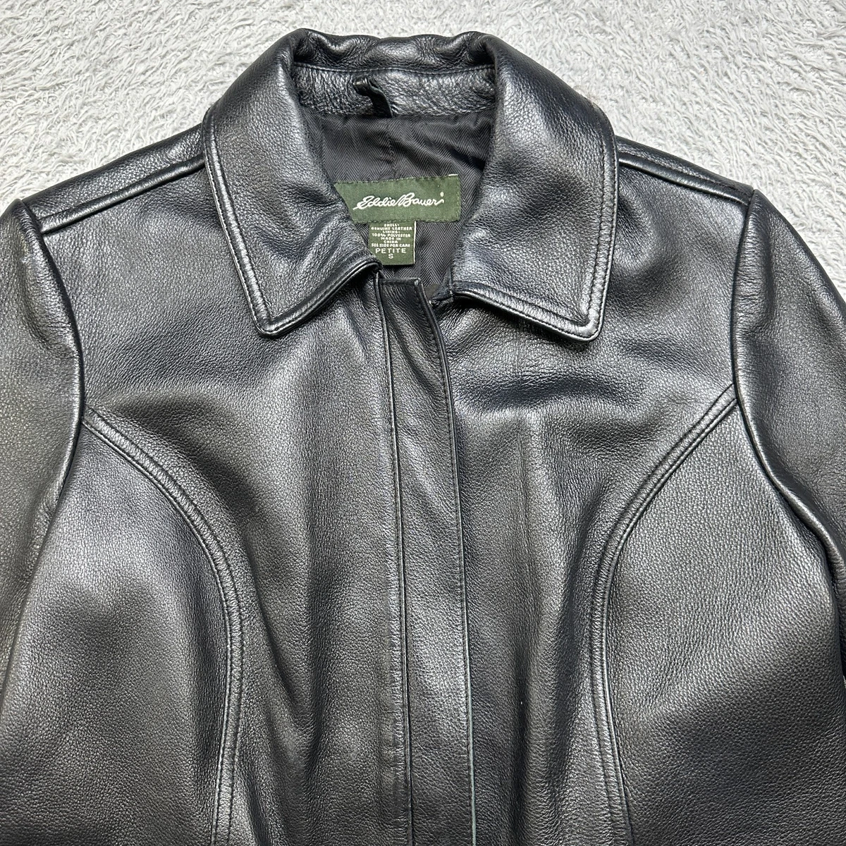 Eddie Bauer Leather Outer Shell Black Coats, Jackets & Vests for