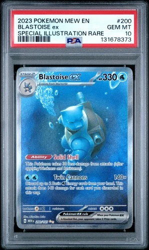 2023 POKEMON MEW EN-151 SPECIAL ILLUSTRATION RARE #200 BLASTOISE EX PSA 10