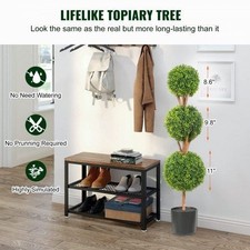 Artificial Topiaries Boxwood Trees 48 inch Tall 2 Pieces 3 BallShape