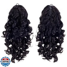 SWACC 12-Inch Short Screw Curls Claw Clip Ponytail Extensions Synthetic Clip