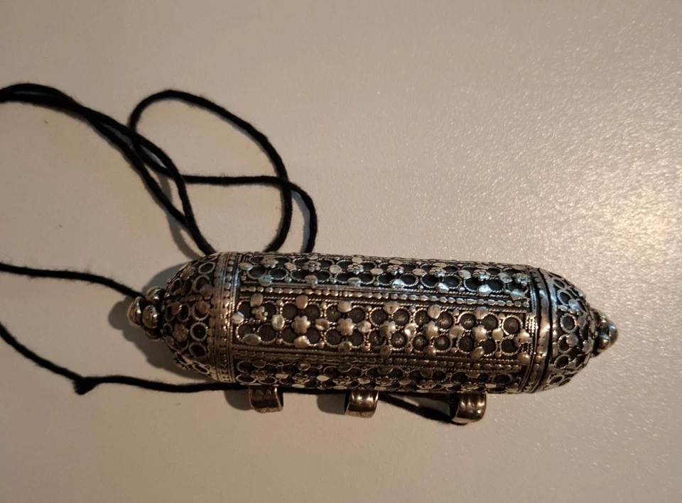 Antik Amulett, Silber?,Schmuck Jemen,Hirz, Anhänger - Bild 3 von 4