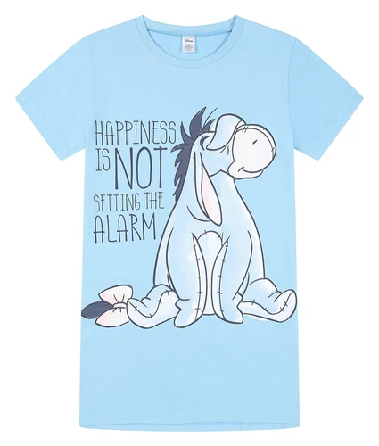 Women's Disney Eeyore 'Happiness Is Not Setting The Alarm' Blue Nightie