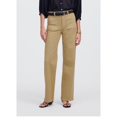 Madewell Emmett Wide Leg Pants Khaki Size 28 High Rise Full Length