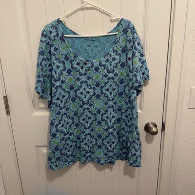 Fresh Produce Women s Bright Tortoise Design Top Size 3X