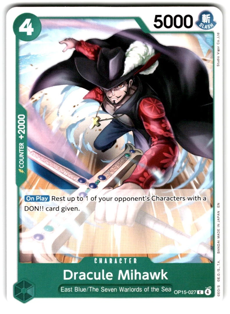 Dracule Mihawk OP15-027 Adventure on Kami's Island for sale | eBay