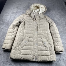 Abercrombie  Fitch Sherpa Fleece Lined Puffer Jacket Kids 15/16 Beige Cream