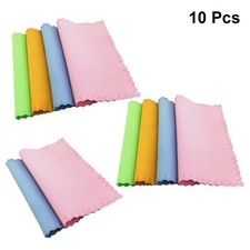 10Pcs Soft Microfiber Cleaning Cloths for Lens Screen Eyeglasses Assorted Colors