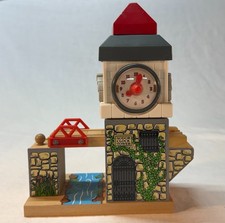 Thomas Friends Wooden Railway Clock Tower 99359 w/ Box Missing Track Pieces