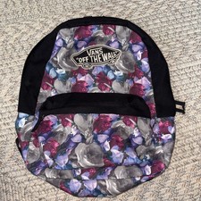 Rare Retired 2015 Vans Off The Wall Women Black  Floral Backpack Skater Bag