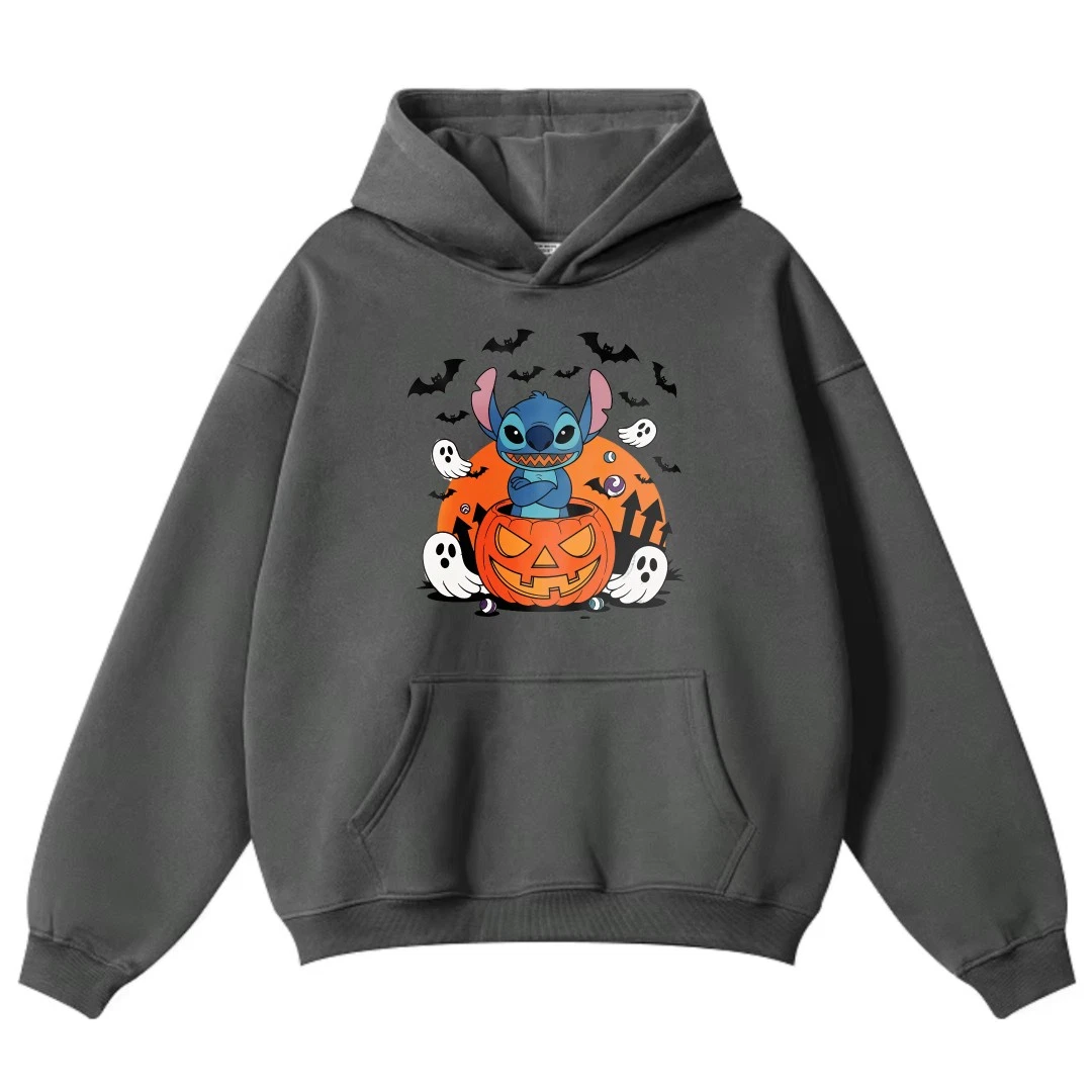 Stitch Halloween-themed Hoodie, Unisex Trendy Street-style Loose Pullover