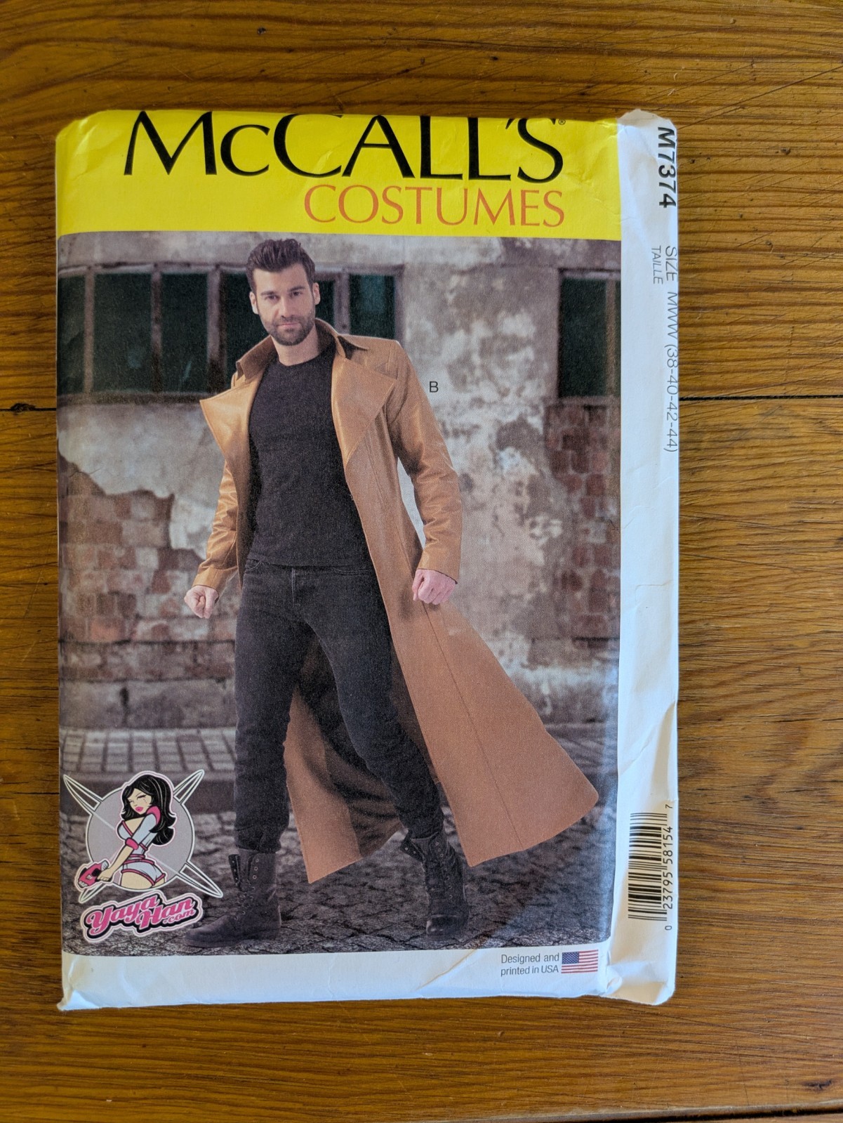 McCalls M7374 Men's Costumes Lined Coat Uncut Sewing Pattern 38-44