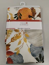 NEW Celebrate It Fall Thanksgiving Tablecloth 59x84 Harvest Pumpkins 
