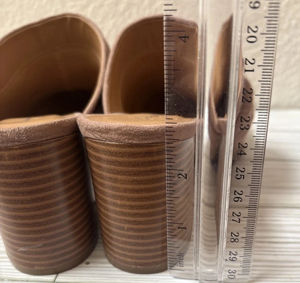 Zapatos Qupid Mule Nudo Tacón Gamuza Tostado Mujer Talla 8 Foto 4 de 4