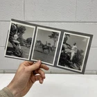 VINTAGE Photograph B&W Cafe Junk Art - 60s 70s Japanese Man Photoshoot Horse